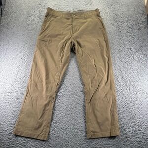 Unionbay Tech Pant Mens 38x30 Brown Nylon Windbreaker Straight Gropcore Stretch